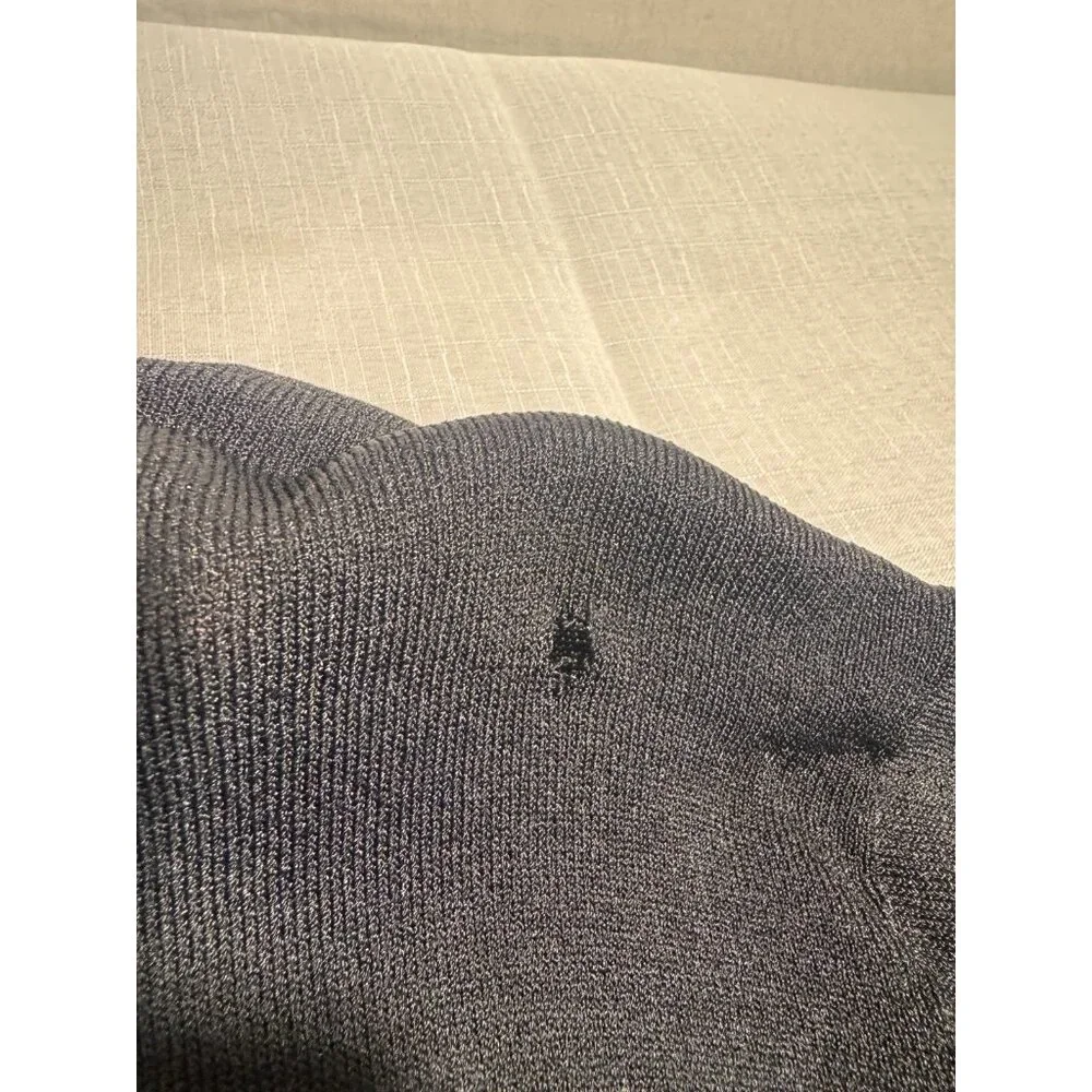 John Paul Richard Uniform Top L Black Blue Sequin Geometric V-Neck Long Sleeve - Picture 6 of 8